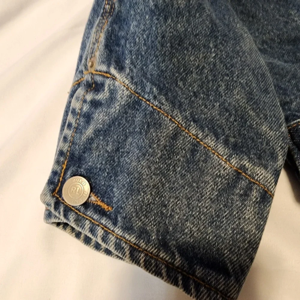 Vintage Polo Ralph Lauren Dungaree Denim‎ Jean Jacket Men's Large Made In USA - Picture 7 of 16
